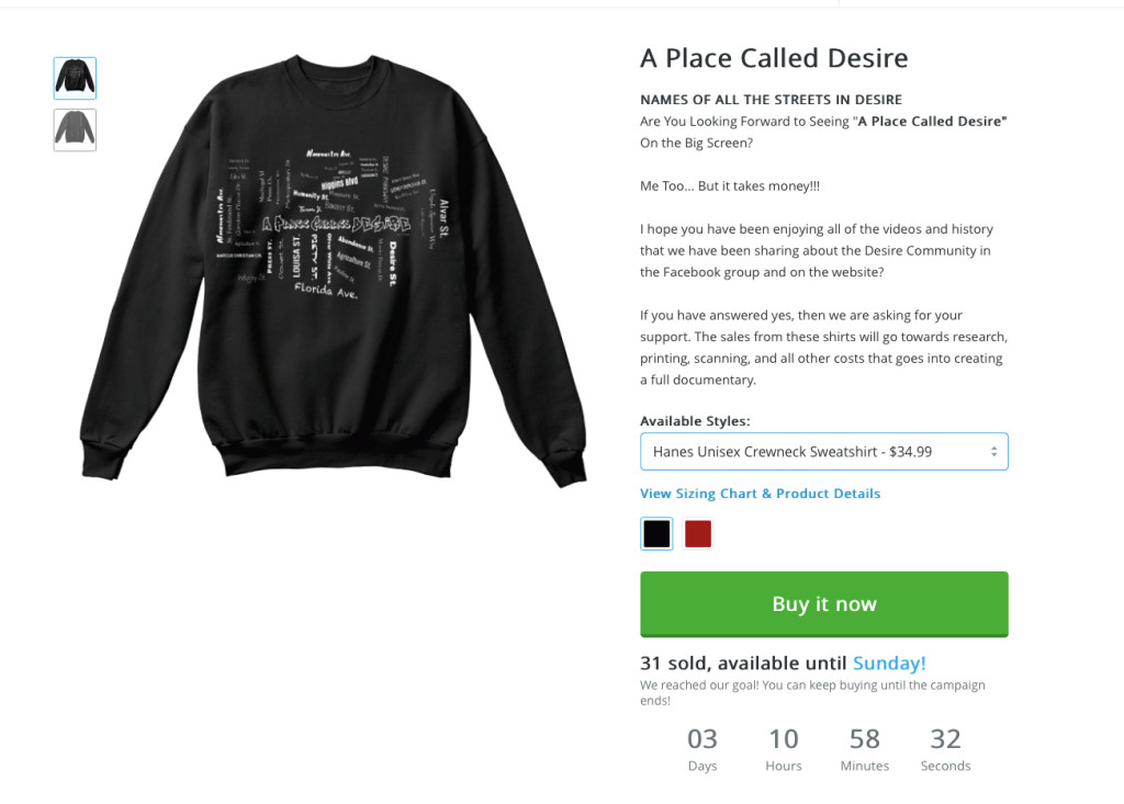 a place called desire black sweatshirt