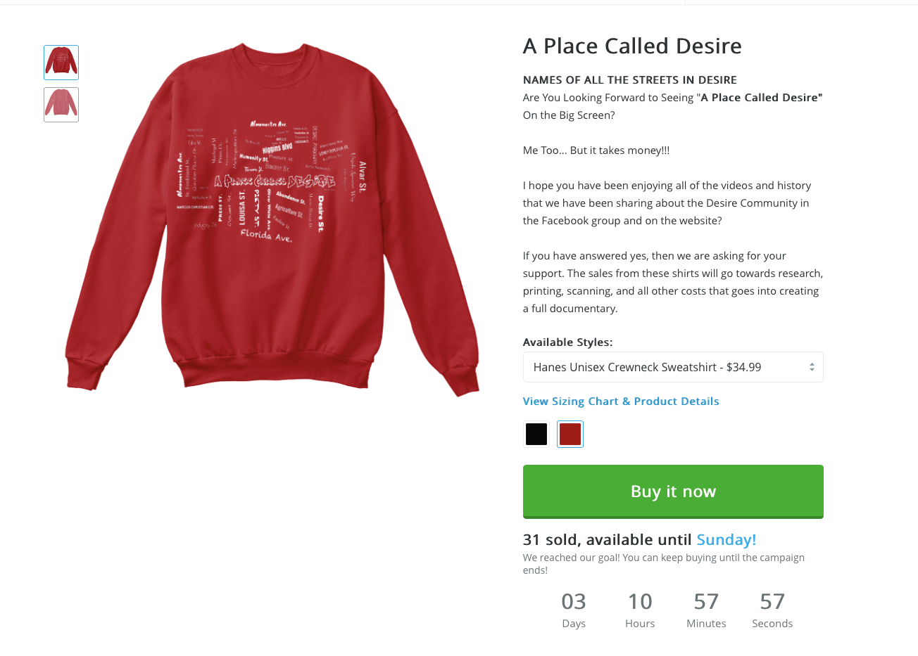 a place called desire redsweatshirt