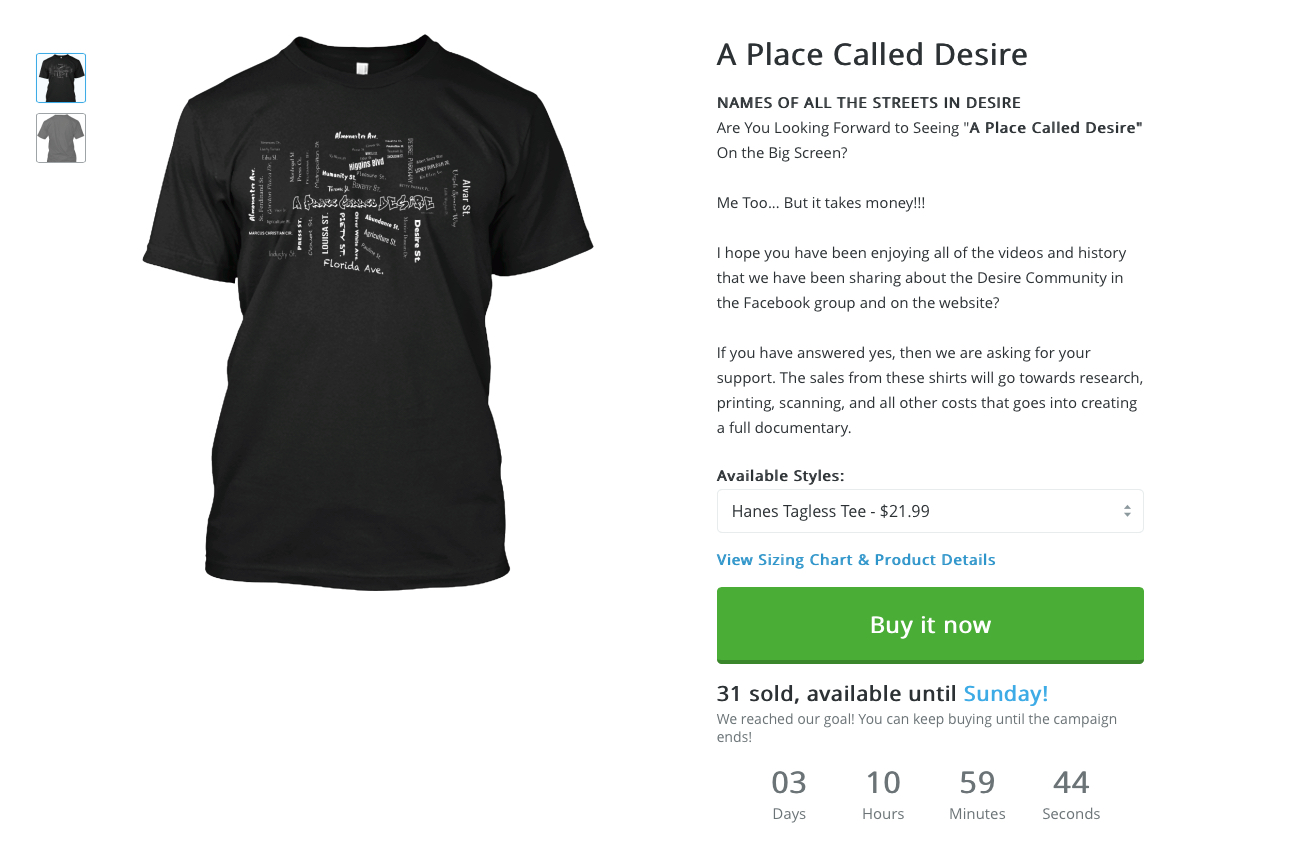 a place called desire t-shirt
